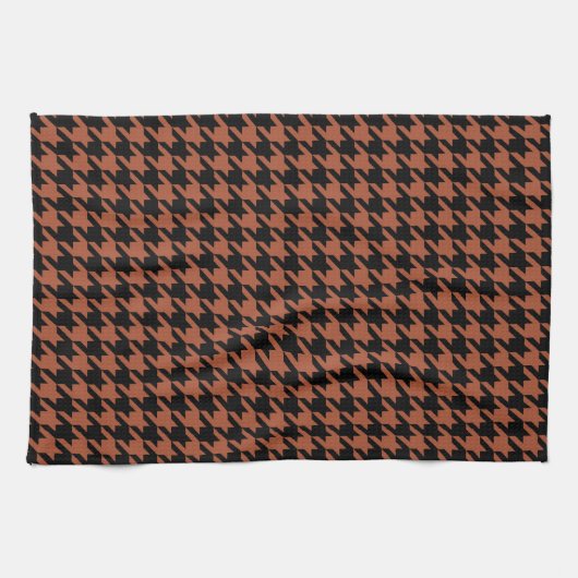 Brown Black Hahnentrittmuster Karo Geschirrtuch (Horizontal)