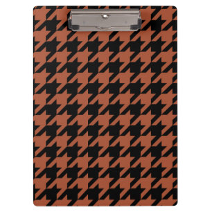 Brown Black Hahnentrittmuster Karo Klemmbrett