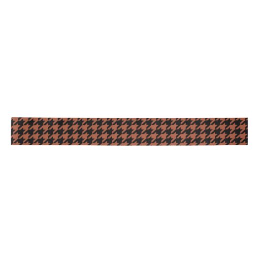 Brown Black Hahnentrittmuster Karo Satinband (Vorderseite)