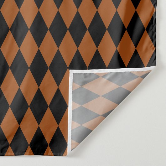 Brown Black Harlequin Diamonds Checkers Design  Stoff