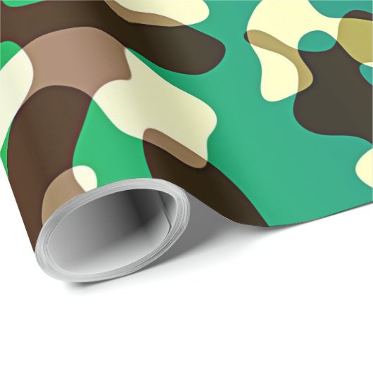 Brown Black Khaki Green Camouflage Army Muster Geschenkpapier (Rolleneckpunkt)