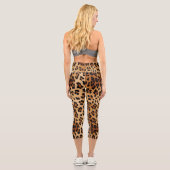 Brown Black Leopard Print Capri Leggings (Rückseite)