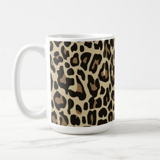 Brown & black leopard print Coffee Tasse (Links)