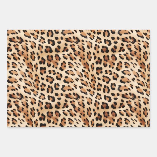 Brown Black Leopard Print Geschenkpapier Set (Vorderseite 3)