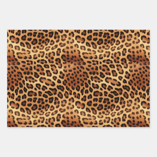 Brown Black Leopard Print Geschenkpapier Set (Vorderseite 2)