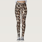Brown Black Leopard Print Leggings (Vorderseite)