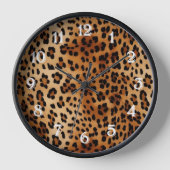 Brown Black Leopard Print Uhr (Vorderseite)