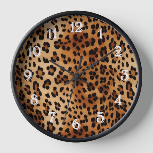 Brown Black Leopard Print Uhr (Vorderseite)