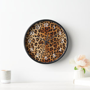 Brown Black Leopard Print Uhr