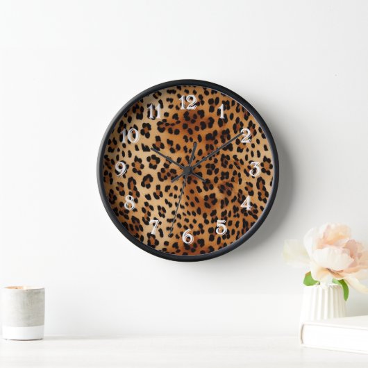 Brown Black Leopard Print Uhr (Zuhause)