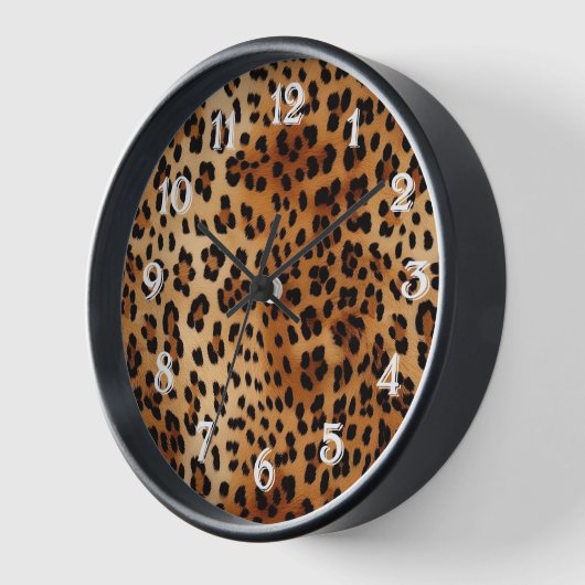 Brown Black Leopard Print Uhr (Winkel)