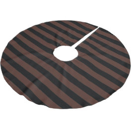 Brown Black Parallel Stripes Weihnachten Polyester Weihnachtsbaumdecke