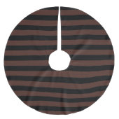 Brown Black Parallel Stripes Weihnachten Polyester Weihnachtsbaumdecke (Vorderseite)