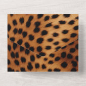 Brown Black Safari Cheetah Leopard Tier All In One Einladung (Rückseite)