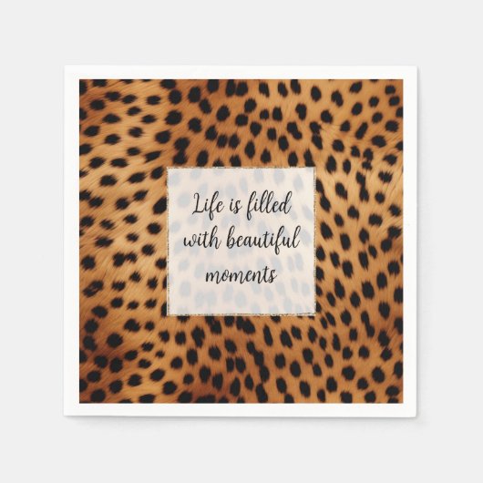 Brown Black Safari Cheetah Leopard Tier Serviette (Vorderseite)