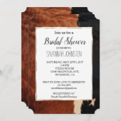 Brown Black Southwest Cowgirl Cowhide Einladung (Vorne/Hinten)