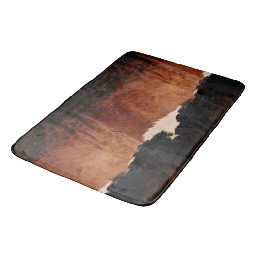 Brown Black Southwest Imitats Cowhide Badematte (Schrägansicht)