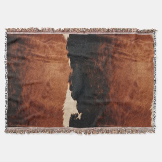 Brown Black Southwest Imitats Cowhide Decke (Vorderseite)