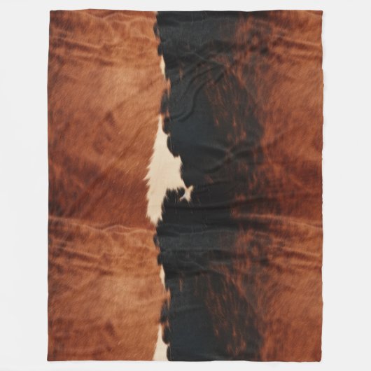 Brown Black Southwest Imitats Cowhide Fleecedecke (Vorderseite)
