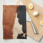 Brown Black Southwest Imitats Cowhide Geschirrtuch (Viertel Falte)