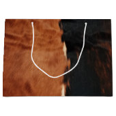 Brown Black Southwest Imitats Cowhide Große Geschenktüte (Vorderseite)