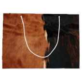 Brown Black Southwest Imitats Cowhide Große Geschenktüte (Rückseite)