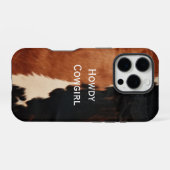 Brown Black Southwest Imitats Cowhide iPhone Hülle (Rückseite (Horizontal))