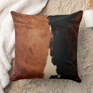 Brown Black Southwest Imitats Cowhide Kissen