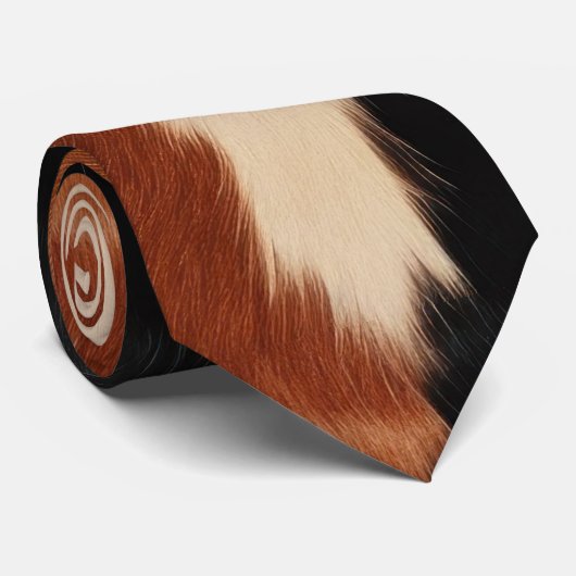 Brown Black Southwest Imitats Cowhide Krawatte (Gerollt)