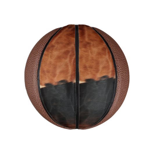 Brown Black Southwest Imitats Cowhide Mini Basketball (Vertikal)
