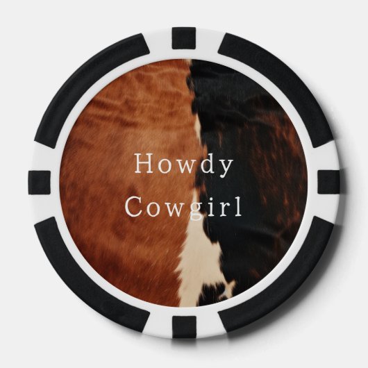 Brown Black Southwest Imitats Cowhide Pokerchips (Vorderseite)