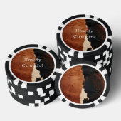 Brown Black Southwest Imitats Cowhide Pokerchips (Stapel)
