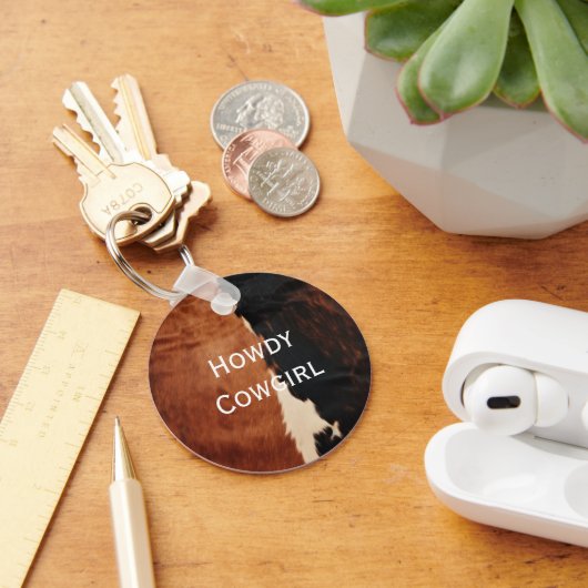 Brown Black Southwest Imitats Cowhide Schlüsselanhänger (Schreibtisch)