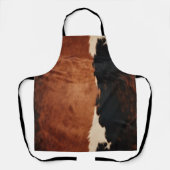 Brown Black Southwest Imitats Cowhide Schürze (Vorderseite)