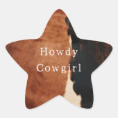 Brown Black Southwest Imitats Cowhide Stern-Aufkleber (Vorderseite)