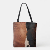 Brown Black Southwest Imitats Cowhide Tasche (Rückseite)