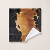 Brown Black Südwest Cowhide Badhandtuch Set (Waschlappen)