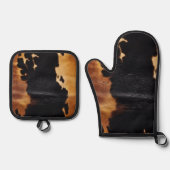 Brown Black Südwest Cowhide Ofenhandschuh & Topflappen-Set (Vorderseite)