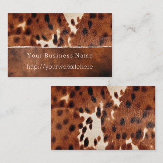 Brown Black Südwest Cowhide Visitenkarte (Vorne/Hinten)