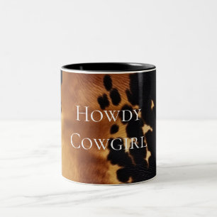 Brown Black Südwest Cowhide Zweifarbige Tasse