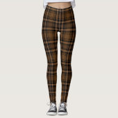 Brown Black Tartan Kariert Stylish Pattern Leggings (Vorderseite)