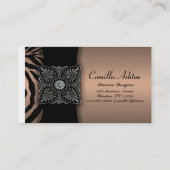 Brown & Black Zebra Business Cards Visitenkarte (Rückseite)