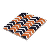 Brown Black Zickzack Zig Zag Muster Fliese (Seite)