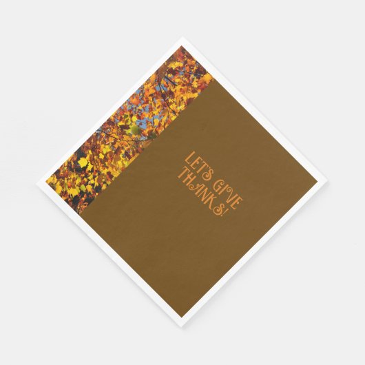 Brown Blätter Dinner Happy Danke Serviette (Ecke)