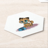 BROWN BLAU-MIT AUGEN KITTEN AUF EINER LILA MAT UNTERSETZER (angewinkelt)