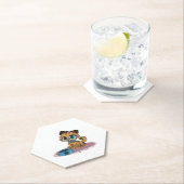 BROWN BLAU-MIT AUGEN KITTEN AUF EINER LILA MAT UNTERSETZER (Vor Ort)