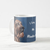 Brown Bloodhound oil painting mug Kaffeetasse (Vorderseite Links)