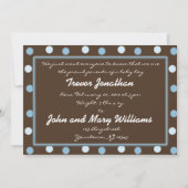 Brown Blue Baby Boy Announccard Ankündigung (Rückseite)