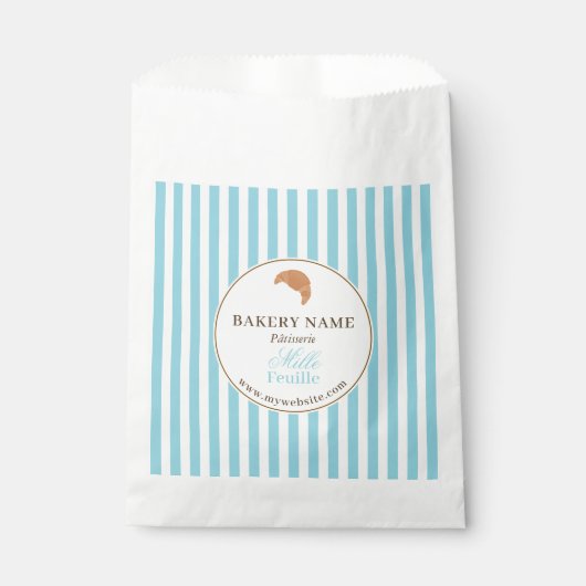 Brown Blue Bakery Logo Product Packaging Bag Geschenktütchen (Vorderseite)