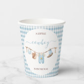 Brown Blue Cothesline Cowboy Baby Dusche Pappbecher (Vorderseite)